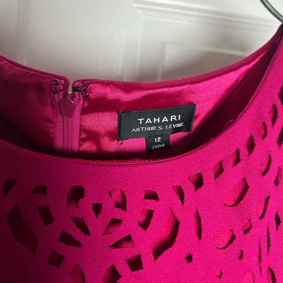 Tahari Pink Halter Sheath Cocktail Dress - Picture 3 of 5